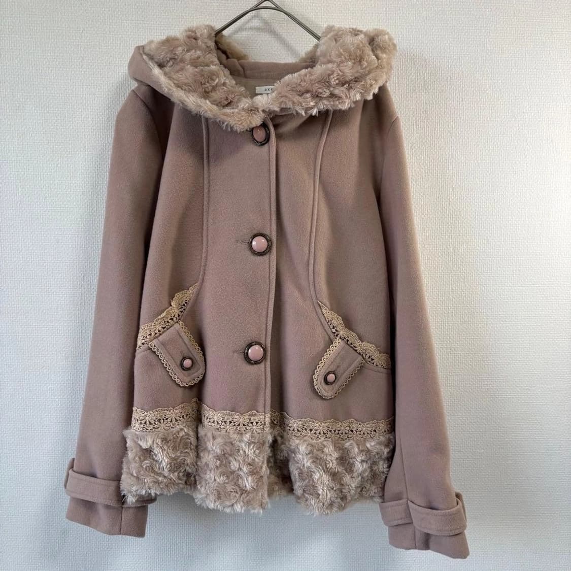 대장급) 엑시즈팜 뮤트핑크 히메갸루 리떼갸루 코트 짜잔씨 일본빈티지 상품이미지1