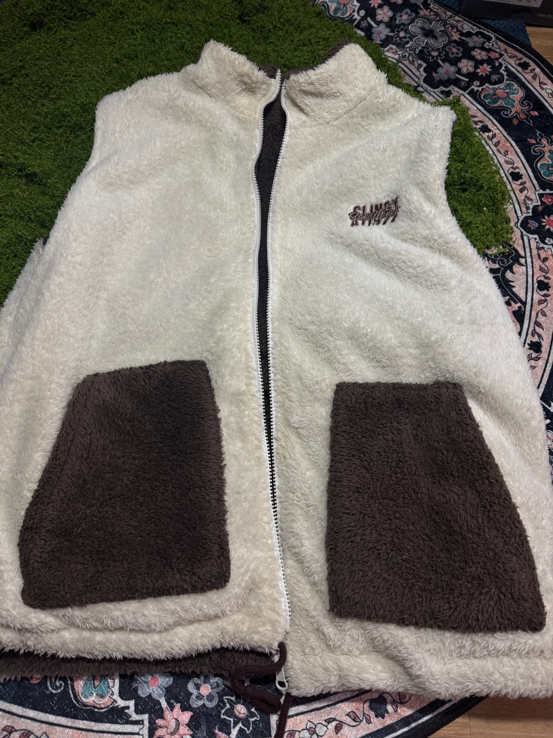 WV 리버시블 플리스 슬리브리스 집업 상품이미지2