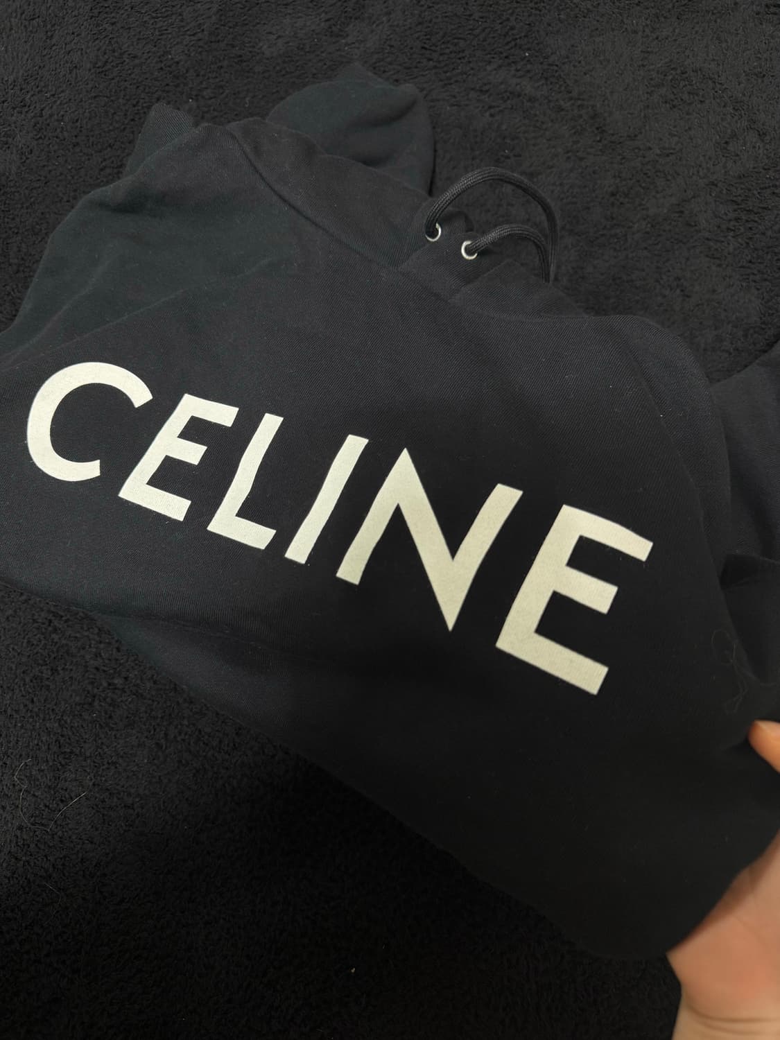 셀린느 코튼 플리스 블랙 후드티 S 상품이미지3