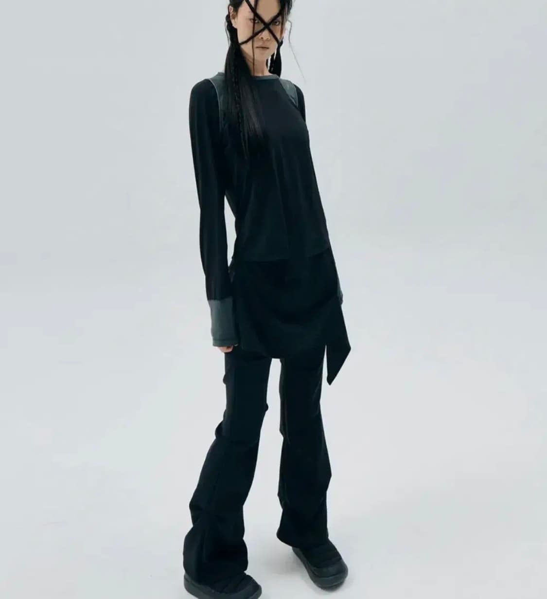 오호스 Wrap Over Tuck Pants / Black M 상품이미지1