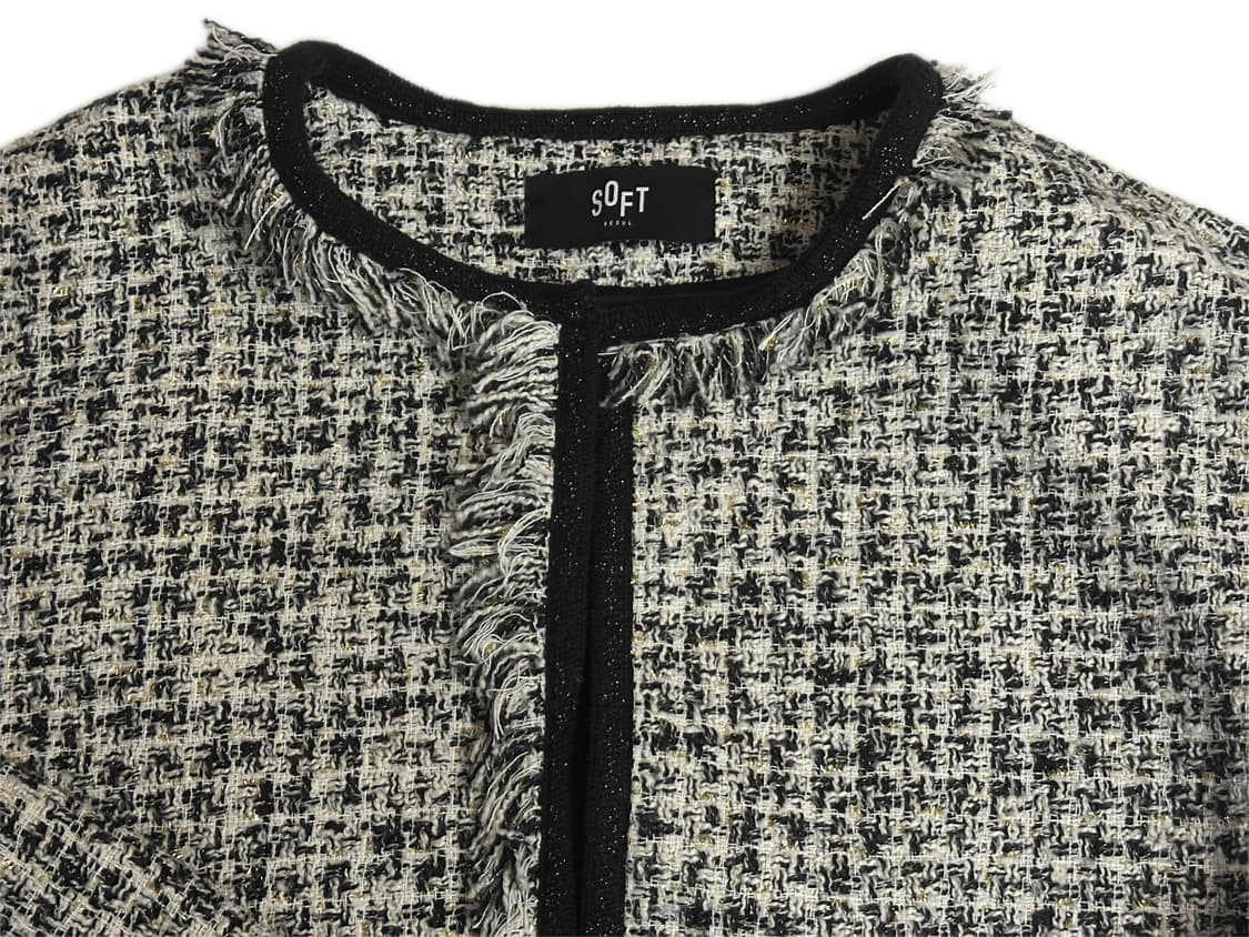 소프트서울 프린지 크롭 트위드 자켓 [블랙] 상품이미지5