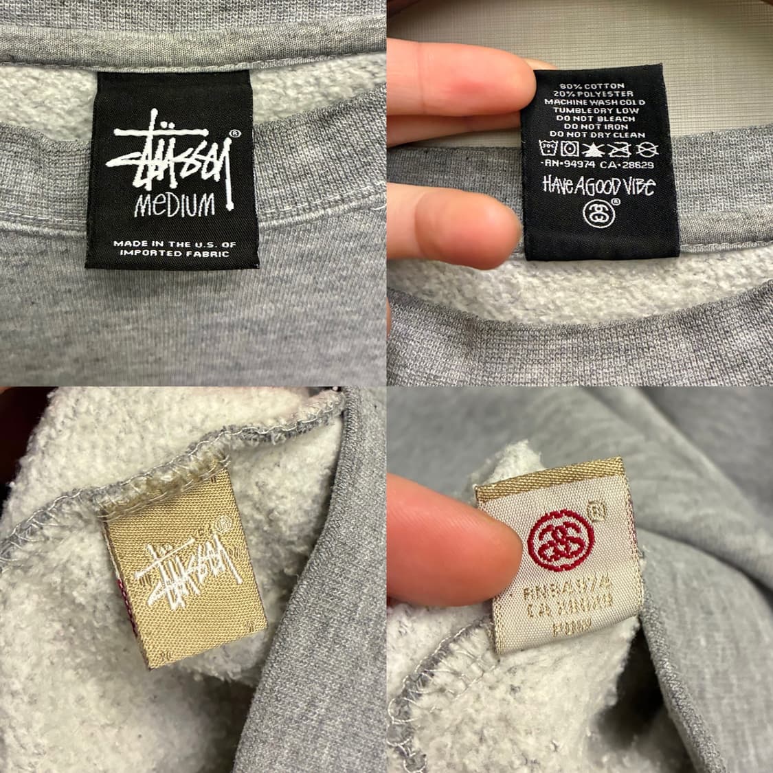 (M)Stussy 스투시 베이직 헤비코튼 리버스위브 맨투맨 스웻셔츠 상품이미지10