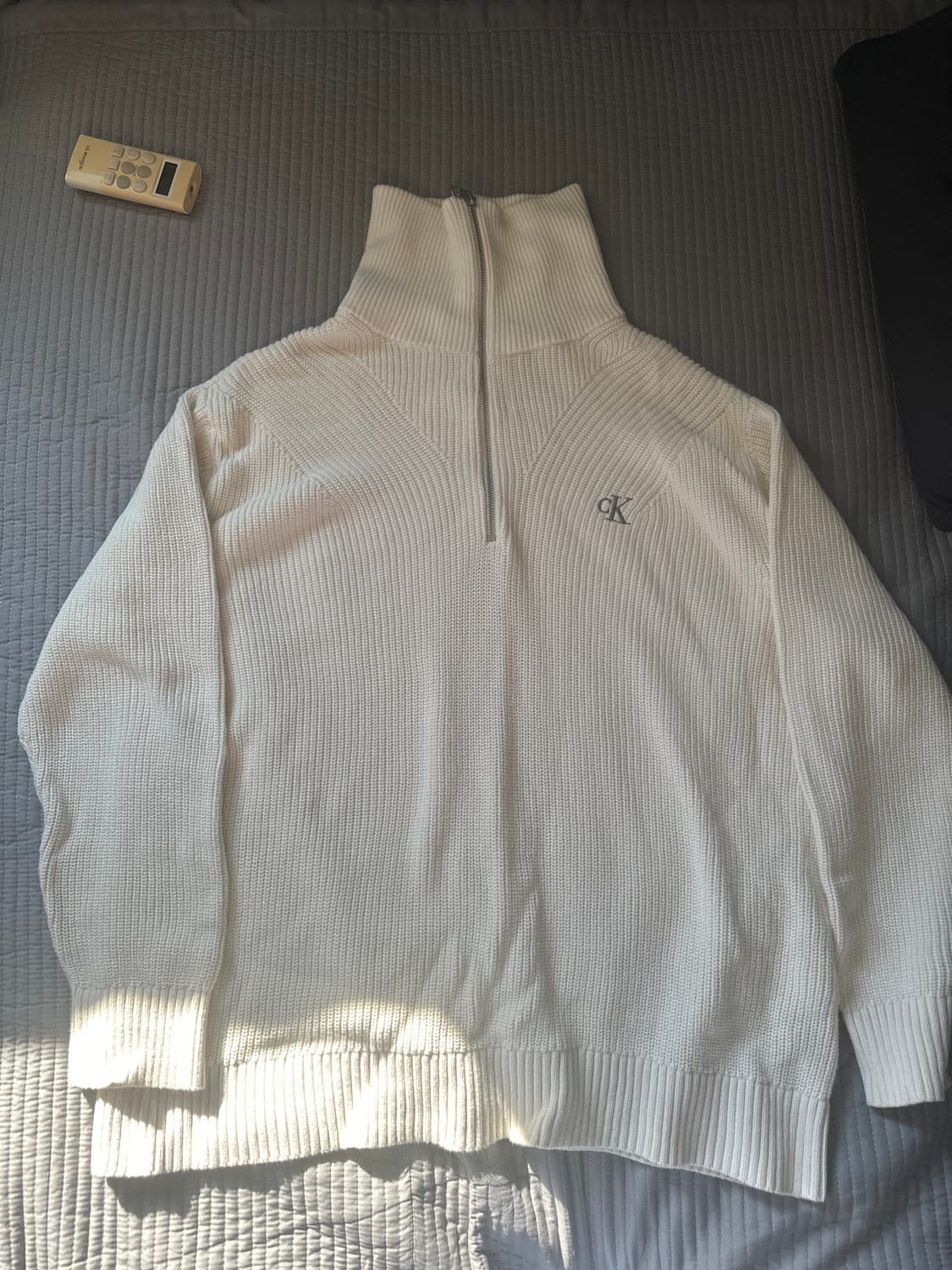 캘빈클라인 진 화이트 하프 집업 풀 오버 스웨터 니트 상품이미지3