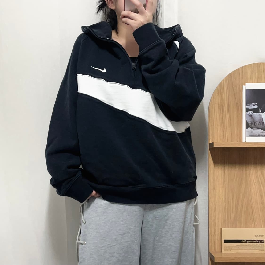 [정품] 나이키 블랙 빅스우시 두툼 후드 아노락 [ XXL ] 상품이미지1