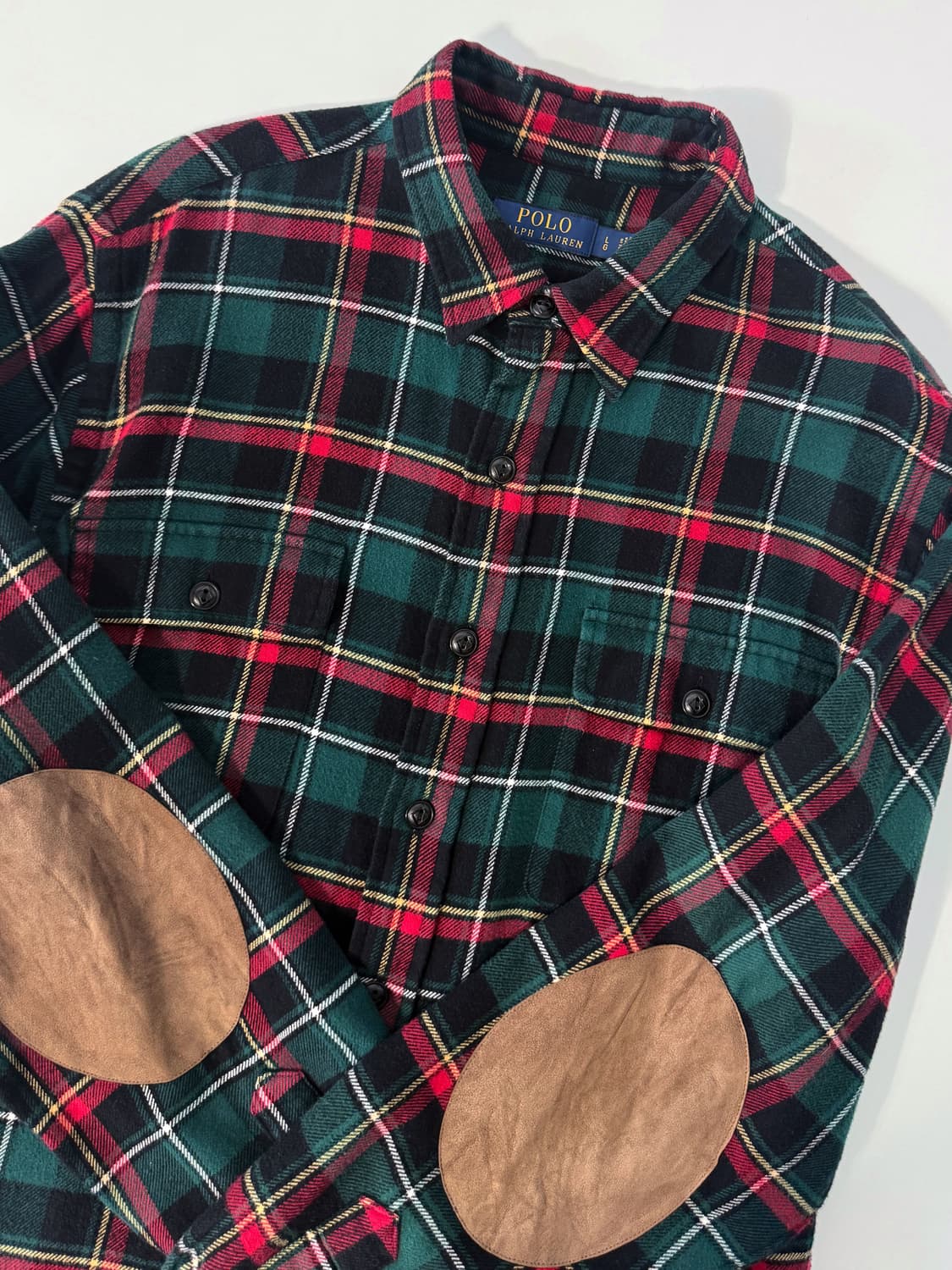 폴로 랄프로렌 루즈핏 신형 스웨이드 패치 플란넬 울 셔츠 상품이미지2