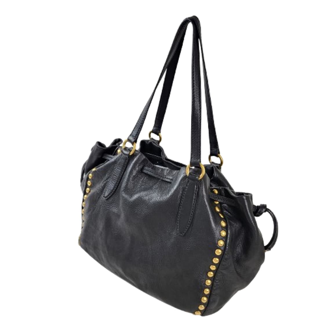 정품 미우미우 비텔로 다이노 스터드 블랙 숄더백 상품이미지4