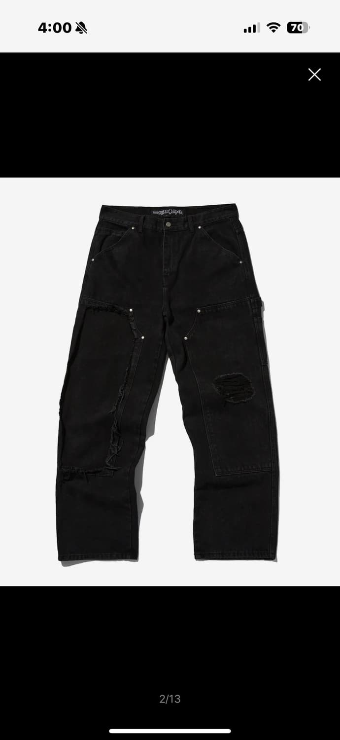 DAMAGED DOUBLE KNEE PANTS [BLA 상품이미지1