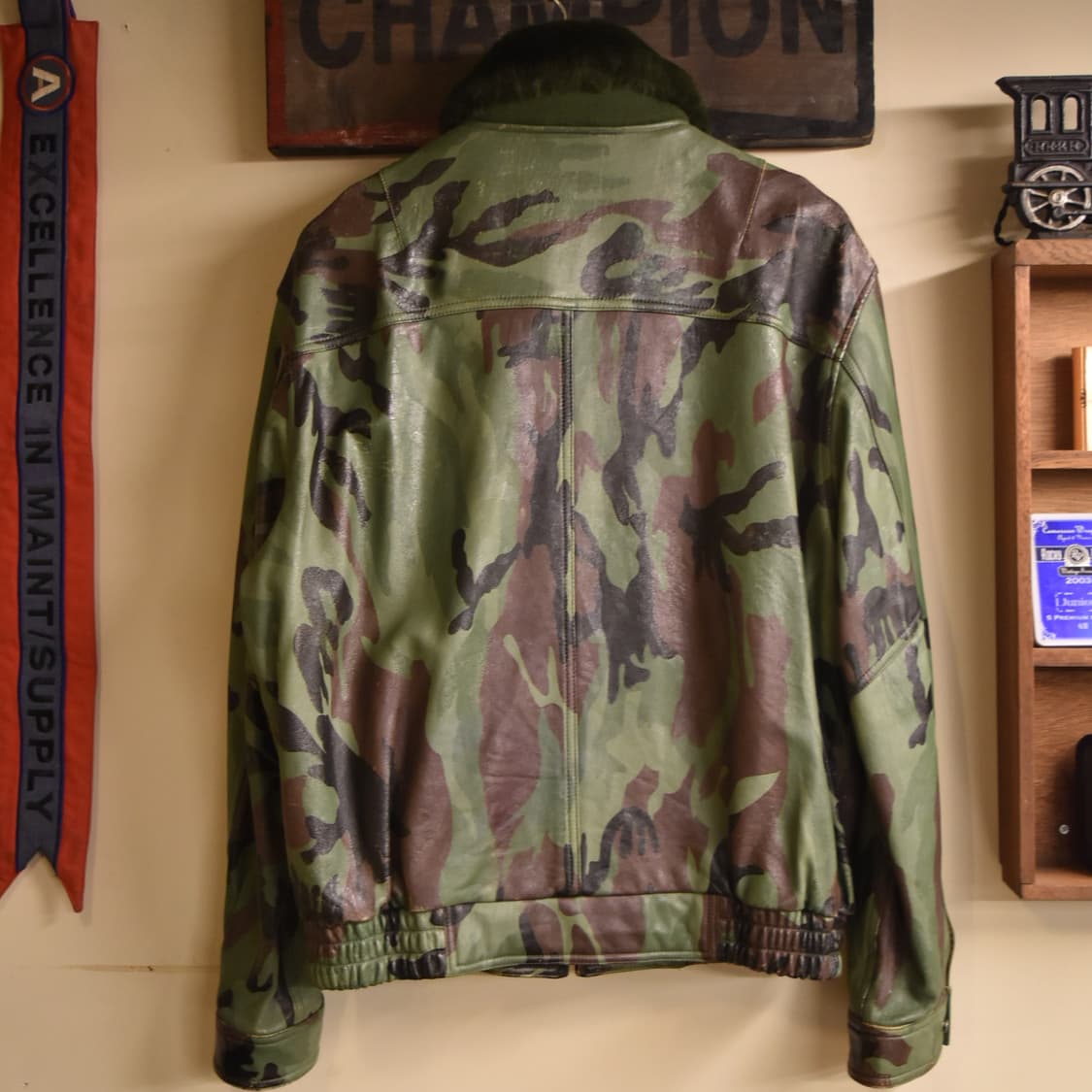 우드랜드 카모 가죽 플라이트 자켓 (105) 상품이미지7