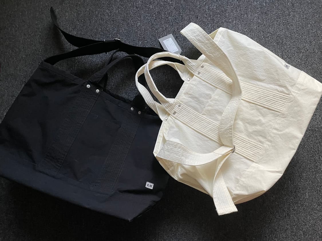 엔즈앤드민즈 2웨이 토트백 나일론 화이트 미사용품 상품이미지10