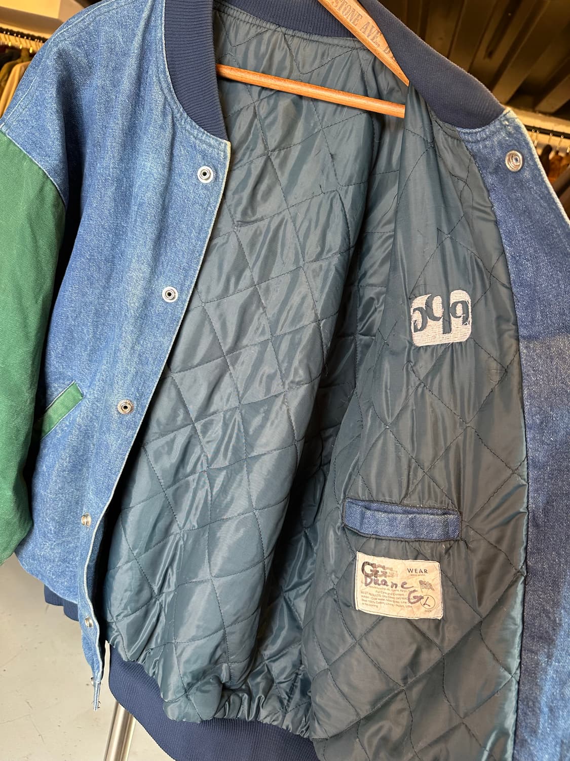 데님 자수 바시티 자켓 made in usa 상품이미지9