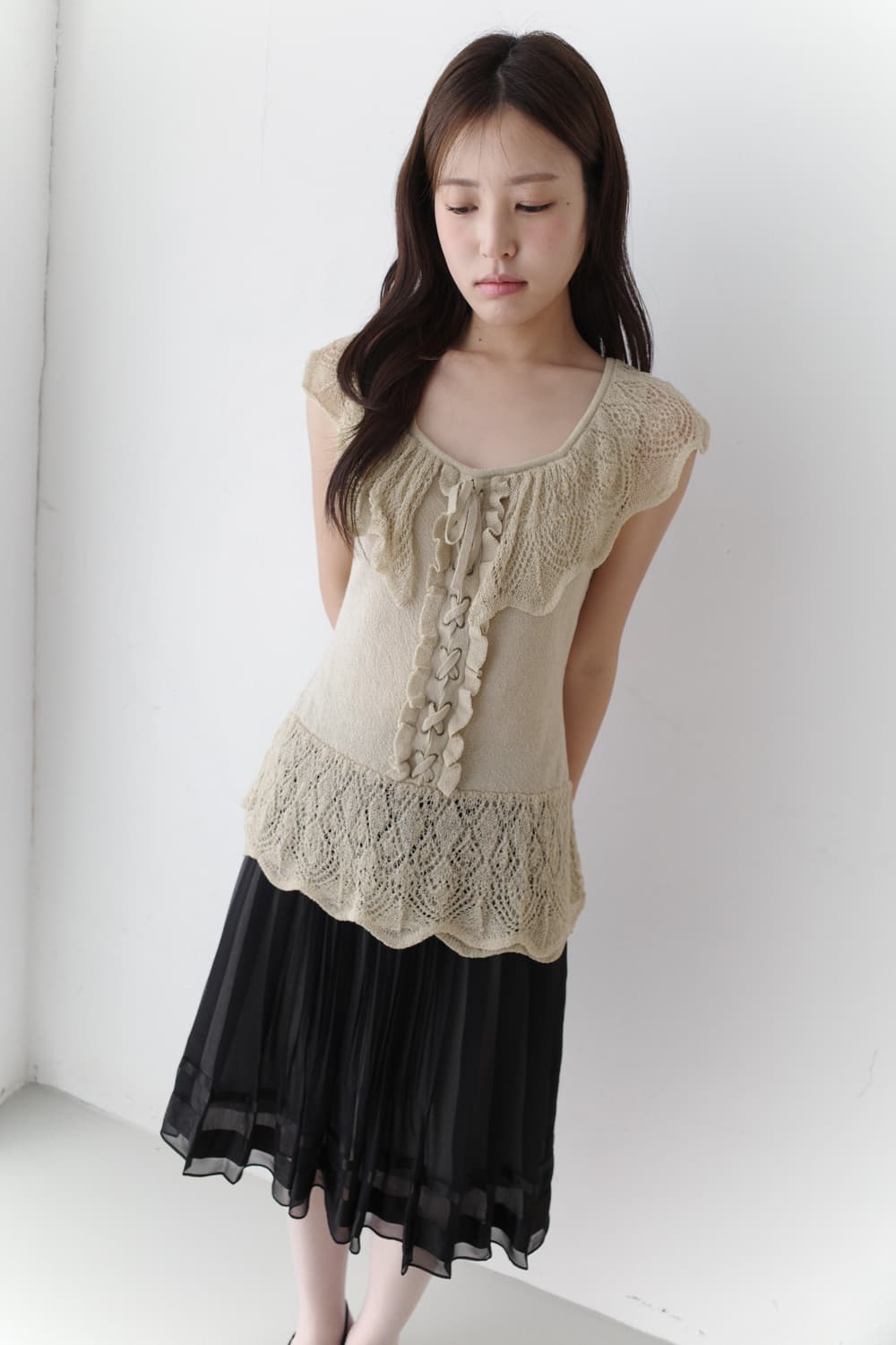 crochet knit sleeveless 상품이미지3