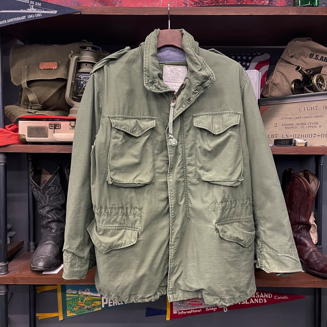 70s M65 필드 자켓 미군 오리지널 밀리터리 황동 지퍼 야상 상품이미지1