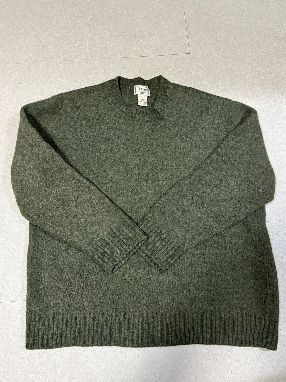 엘엘빈 셰기독 쉐기독 셔틀랜드 울 100% 그린 멜란지 크롭 니트 상품이미지2