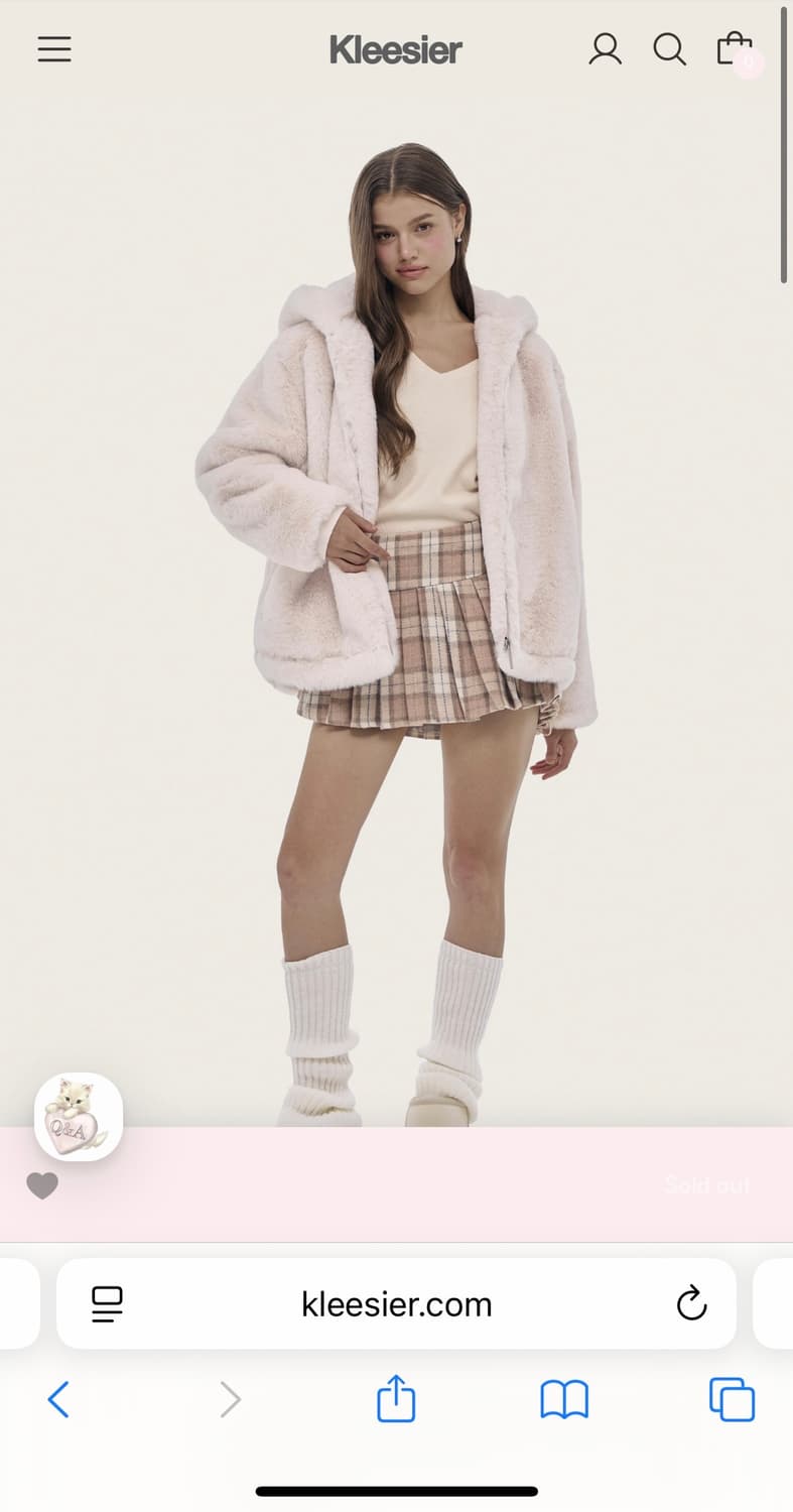 클리시어 피치 푸딩 퍼 자켓 Peach pudding fur jacket 상품이미지1