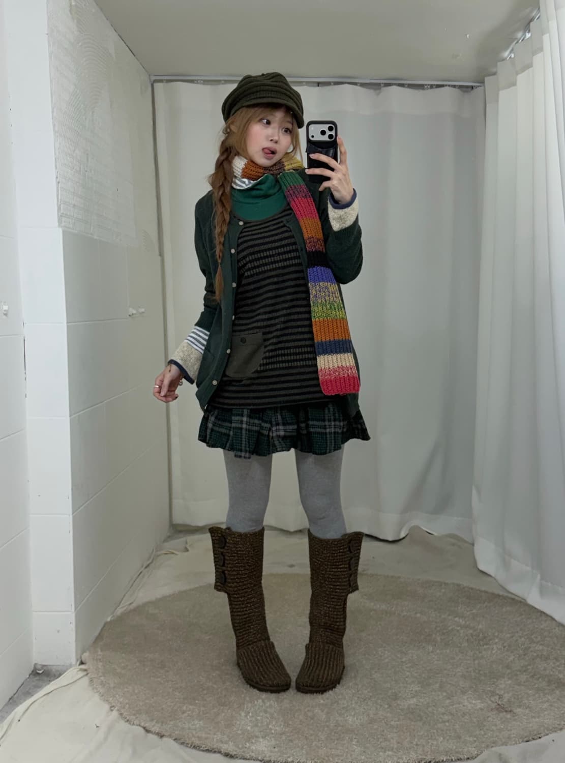 그린 너드 하구미 모리걸 가디건 코디세트 상품이미지1