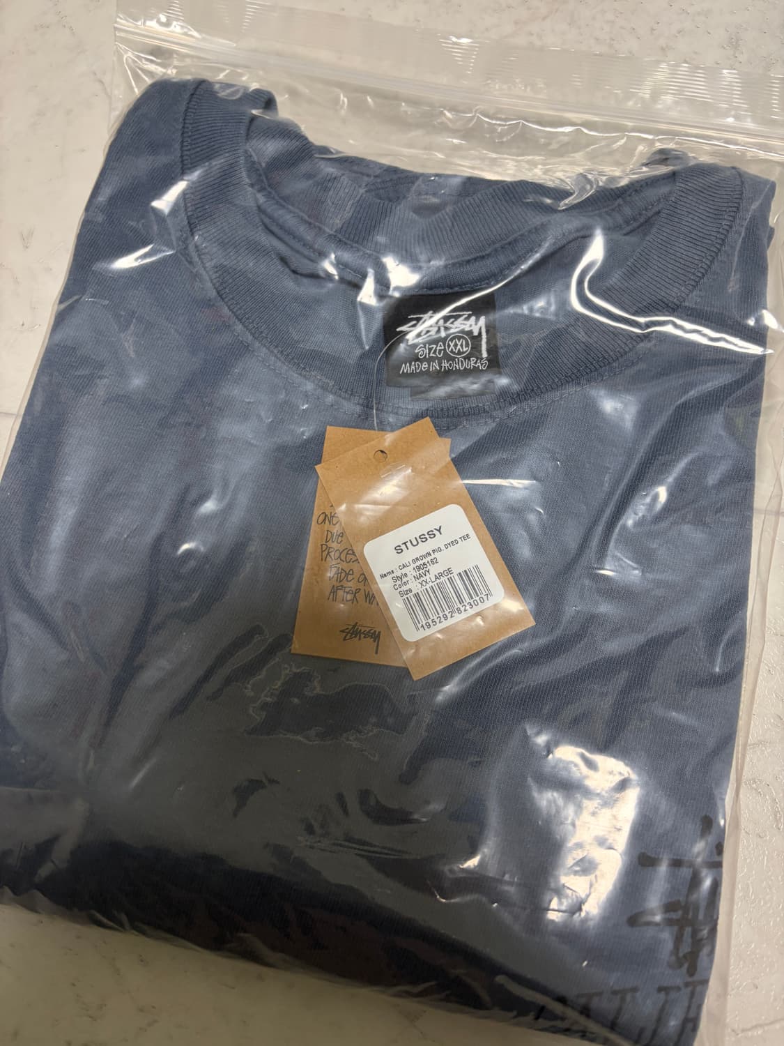 스투시 캘리 그로운 피그먼트 다이드 티셔츠 네이비 상품이미지3