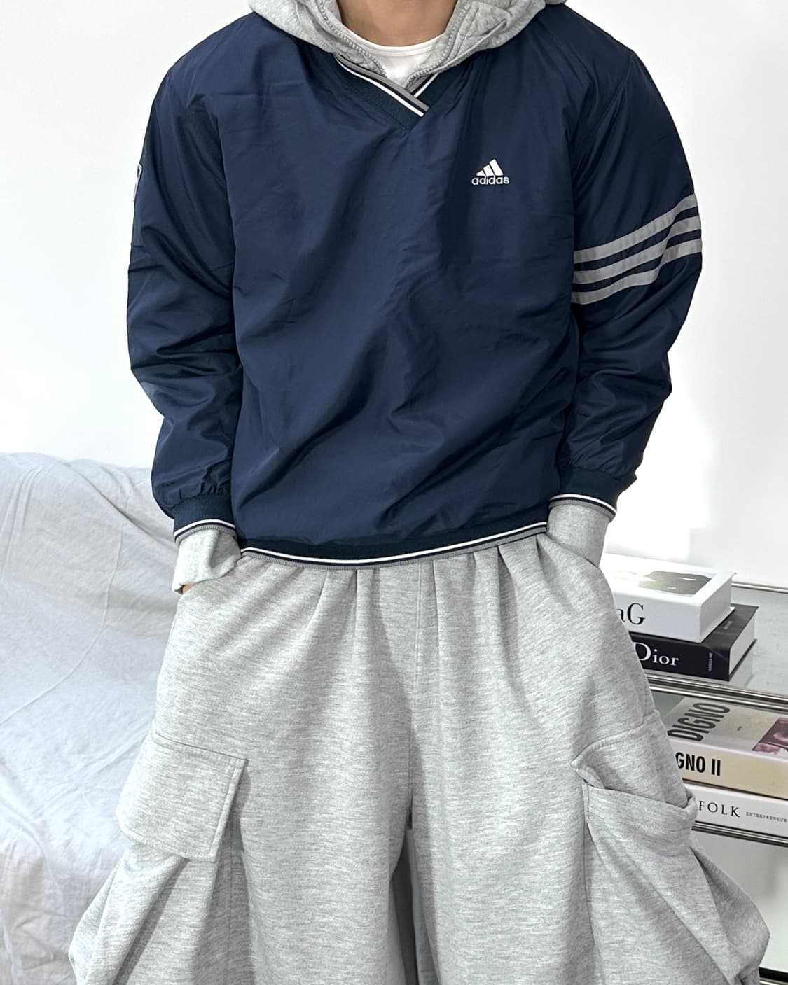 아디다스 네이비 우븐 웜업 155 상품이미지1