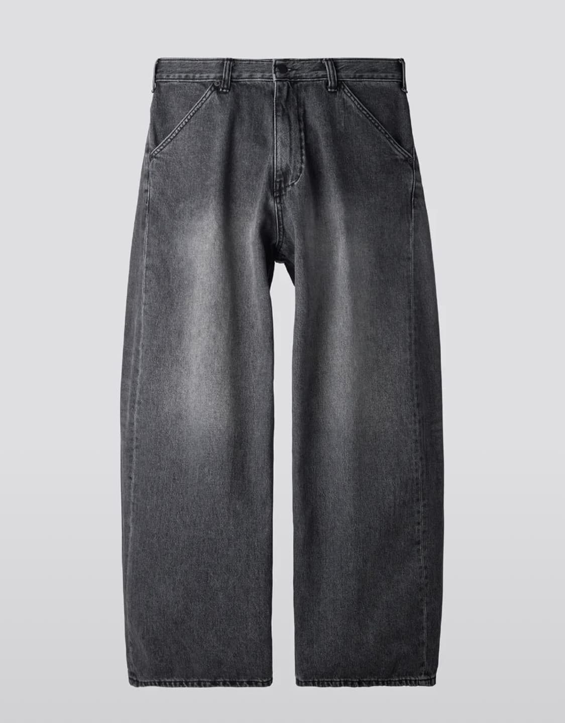 해칭룸 와이드 커브 진 워시드 블랙 상품이미지1