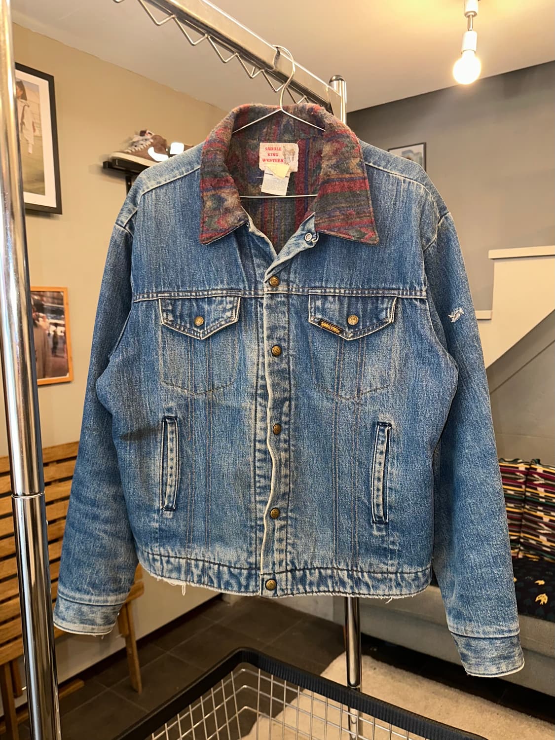 80’s Saddle King Western blanket denim 상품이미지4