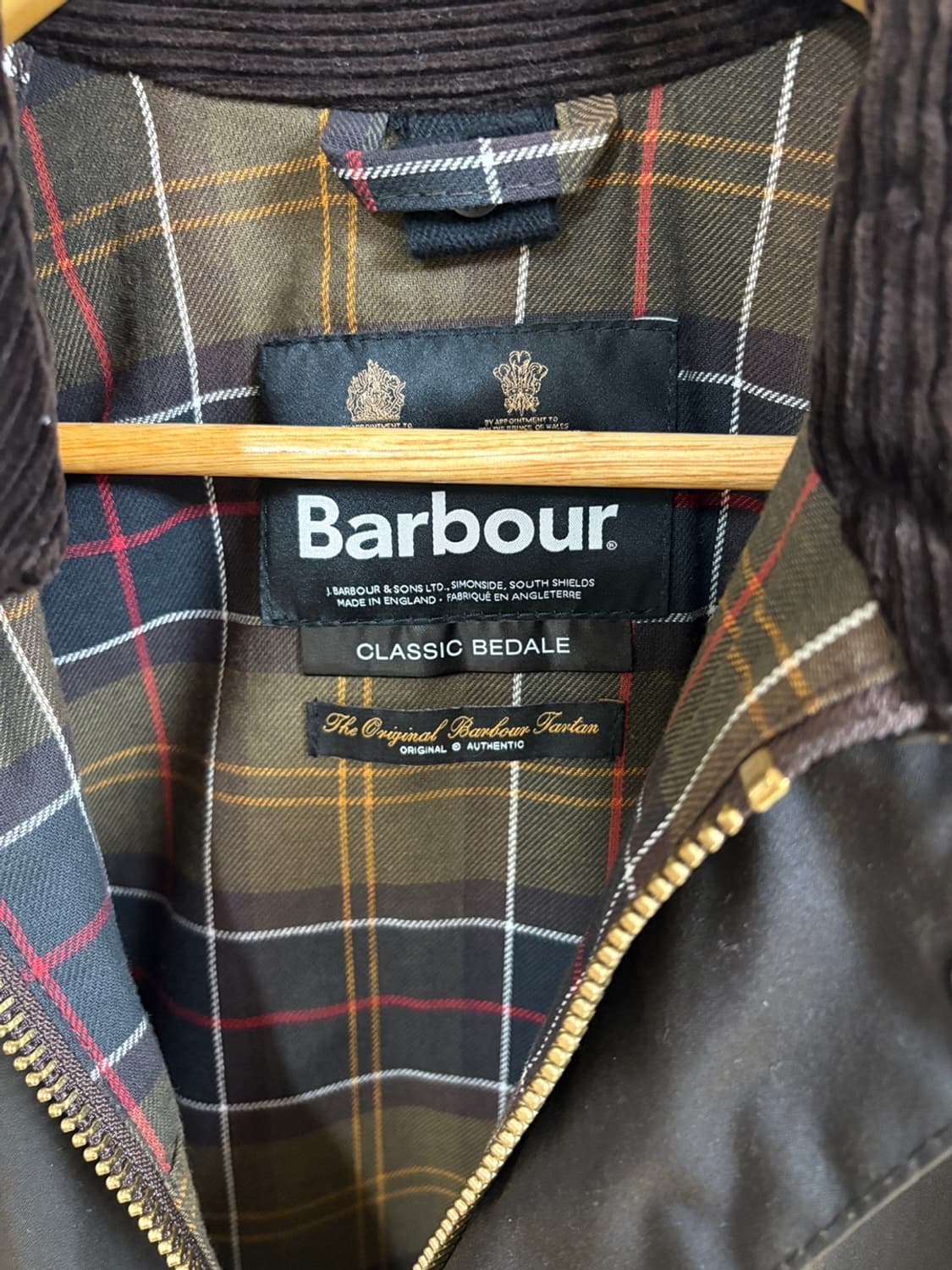 Barbour 바버 비데일 남성용 왁스 자켓 (올리브, 38) 상품이미지3