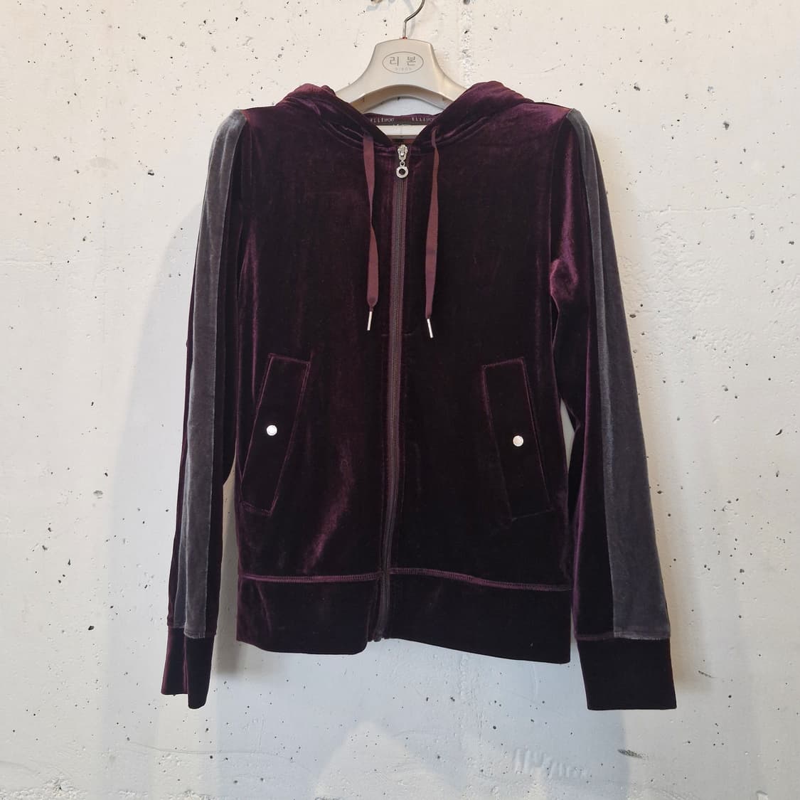 엘르 벨벳 후드 집업 새상품급 xs~s 추천 상품이미지2