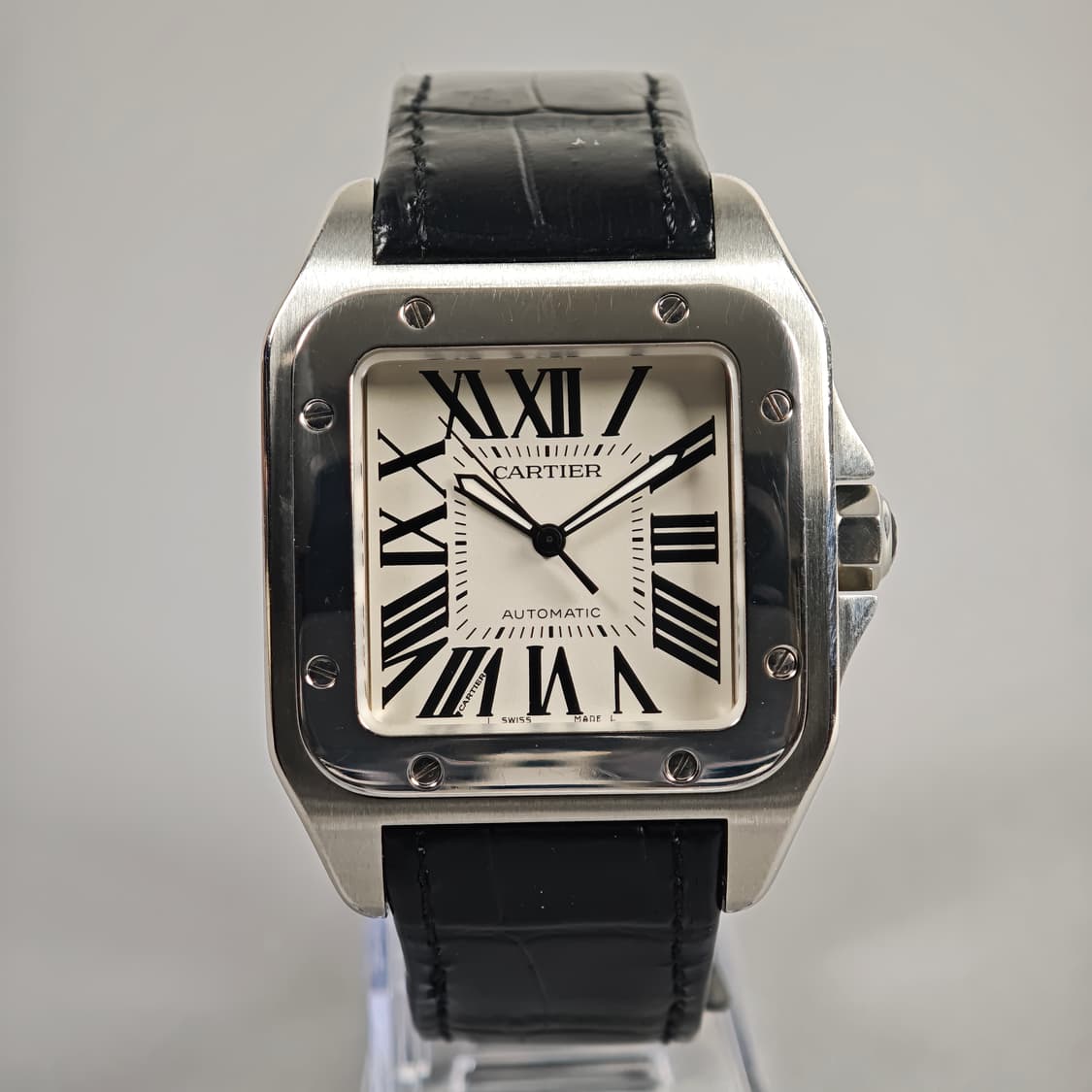 [정품] 까르띠에 산토스 100 XL Ref.2656 자동 스틸 38mm 상품이미지4