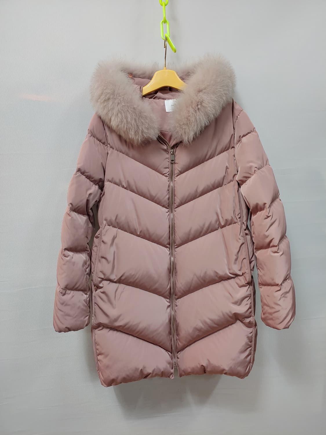 샤틴 폭스퍼 후드 롱패딩 여성 44~55 상품이미지1