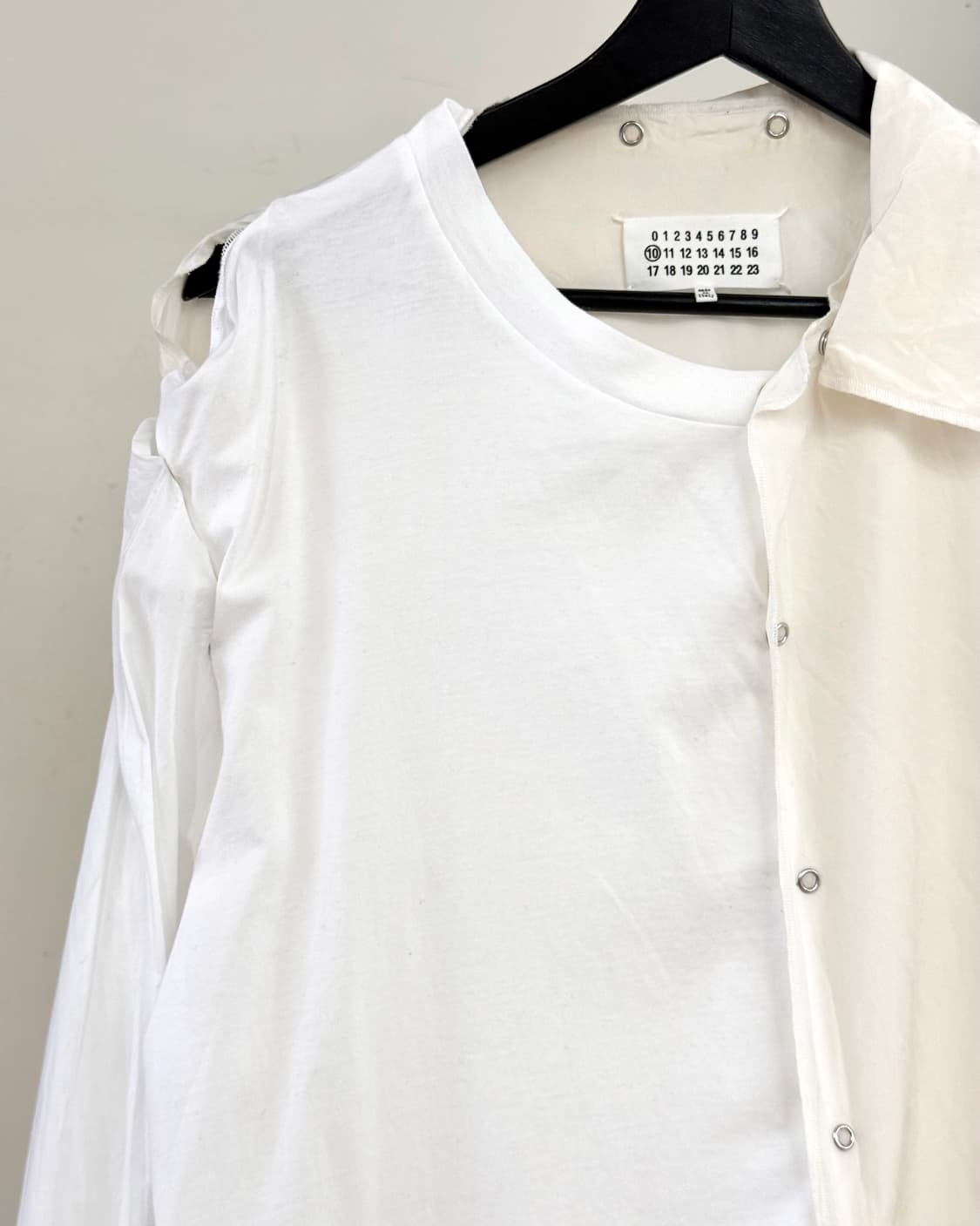 메종 마르지엘라 17SS 화이트 스냅 버튼 셔츠 상품이미지3