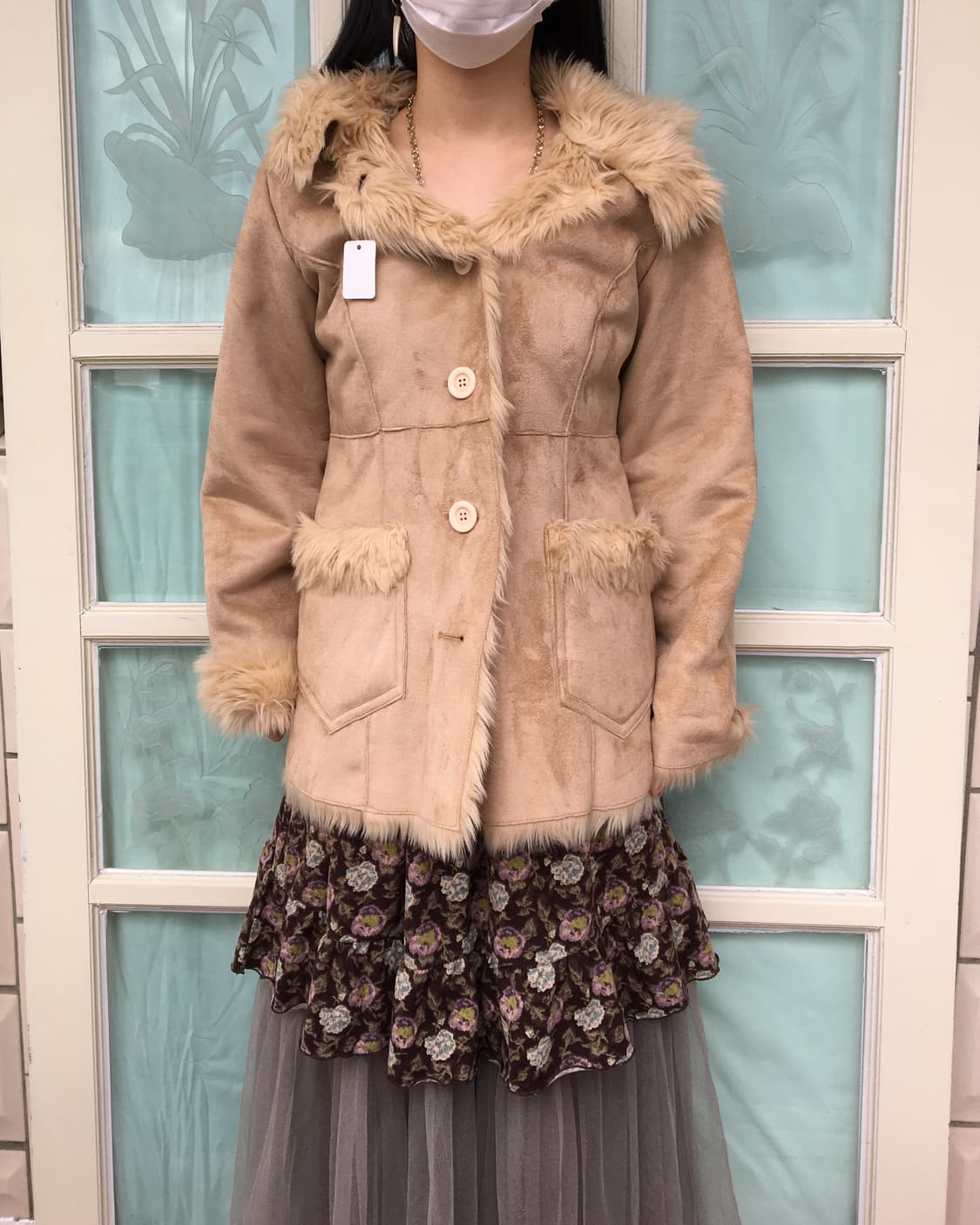 Fake fur hood caot 상품이미지6