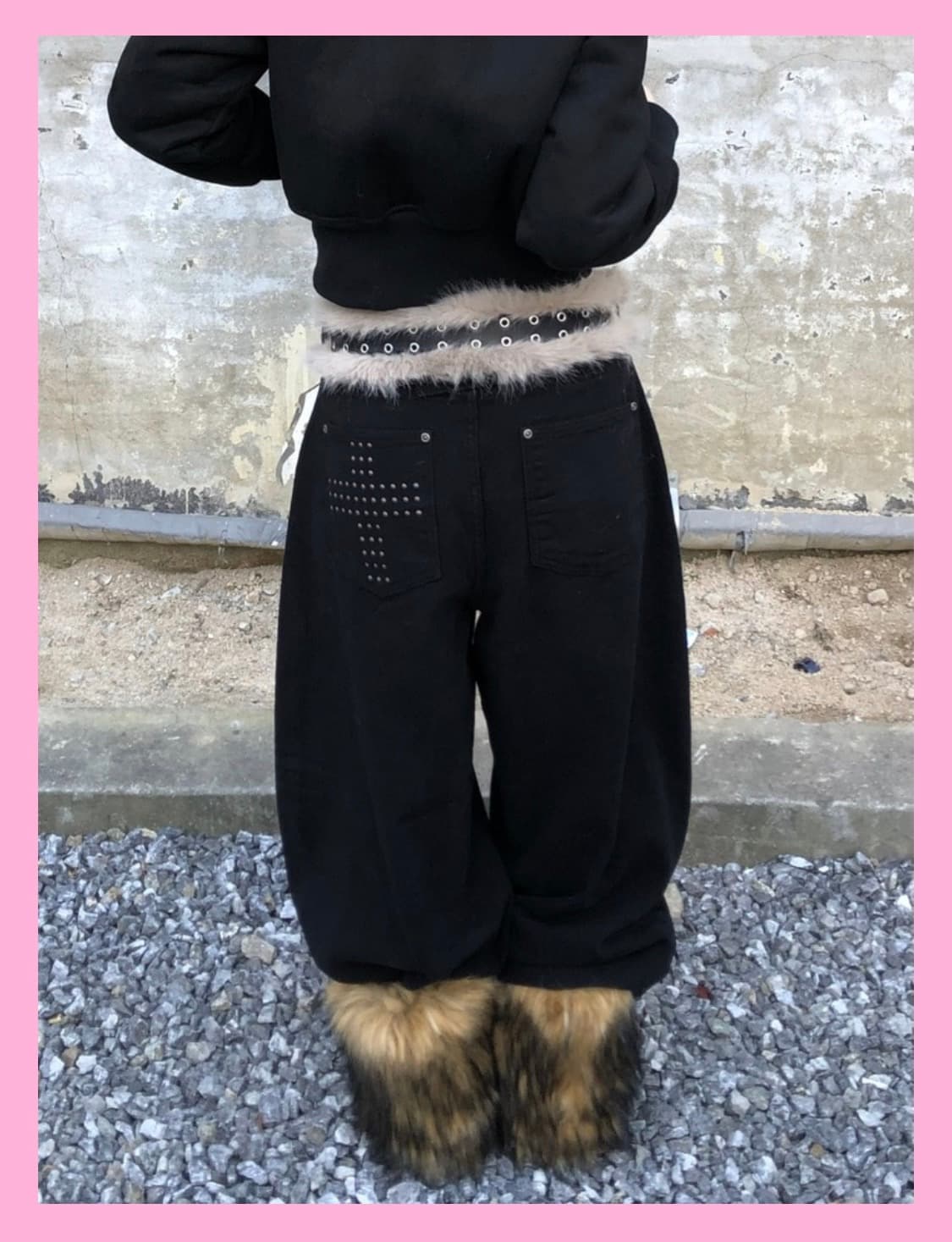 퍼 벨트 베이지 색상 상품이미지3