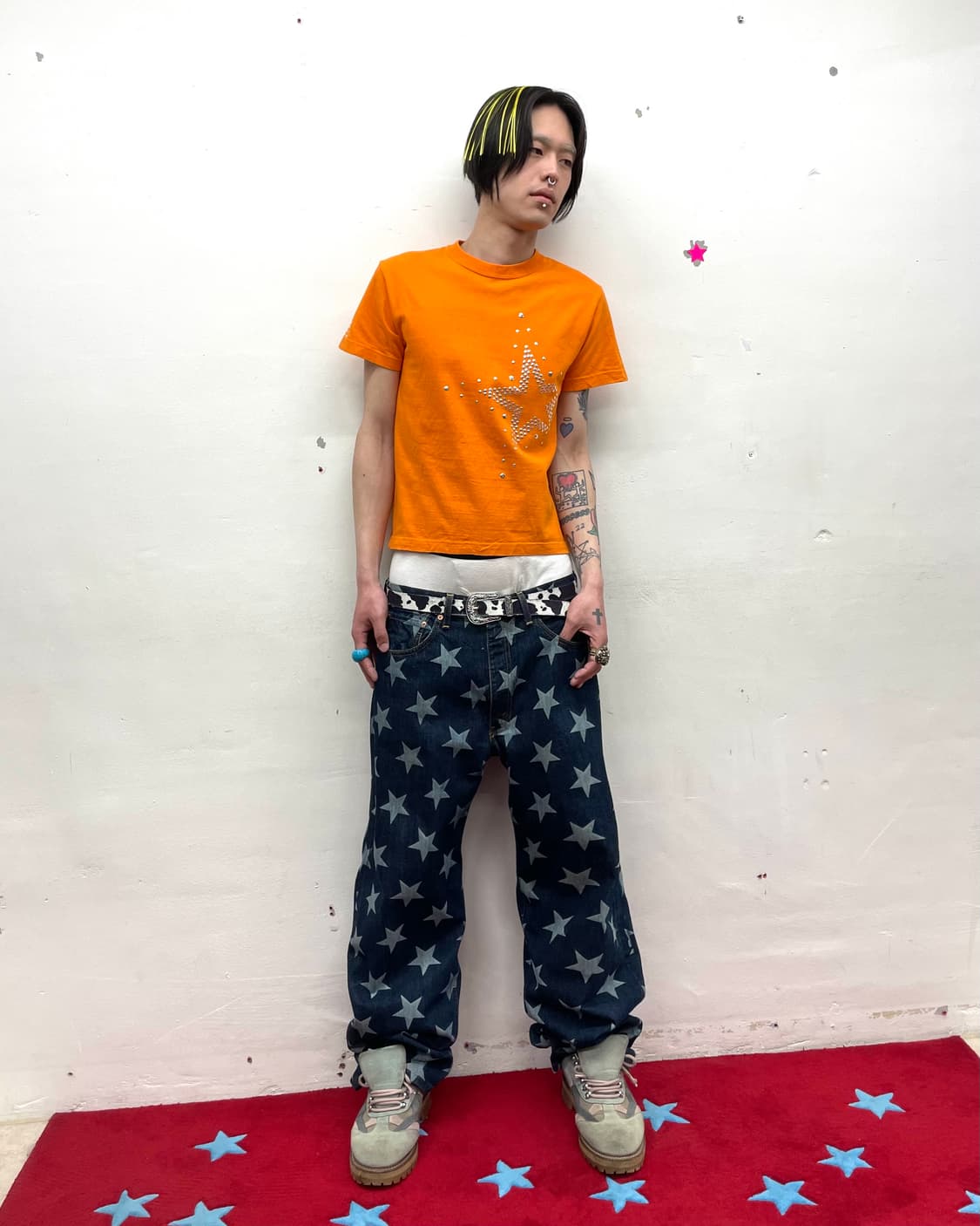 Studded Star Orange T-shirt 상품이미지5