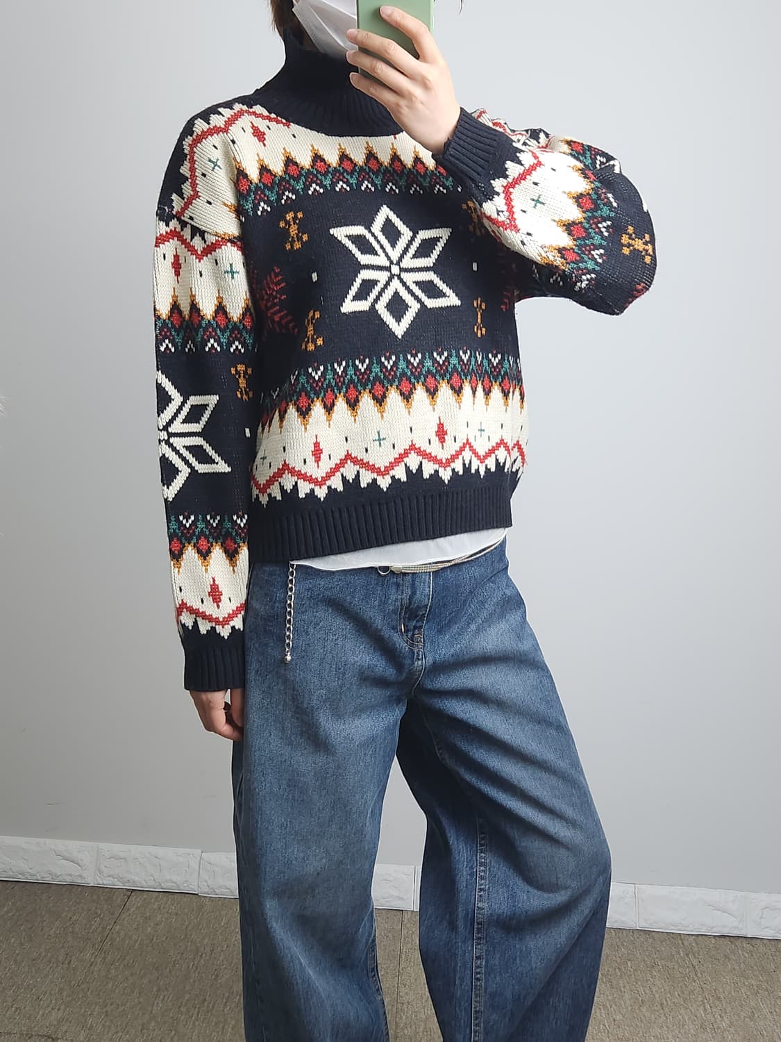 에스닉 눈꽃 니트 상품이미지5