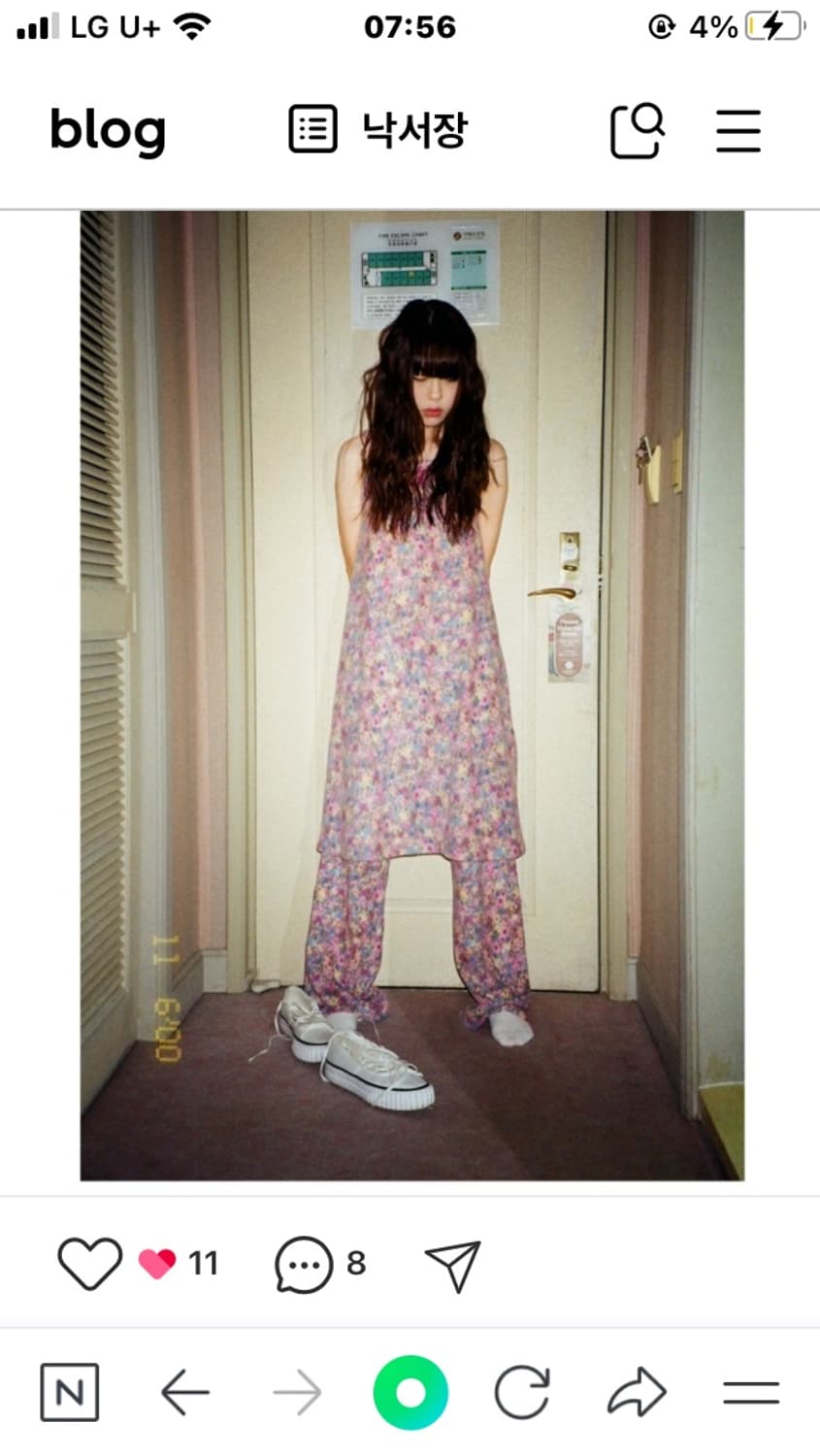 [르몽드페페] 플라워 원피스+바지 (세트) 상품이미지1