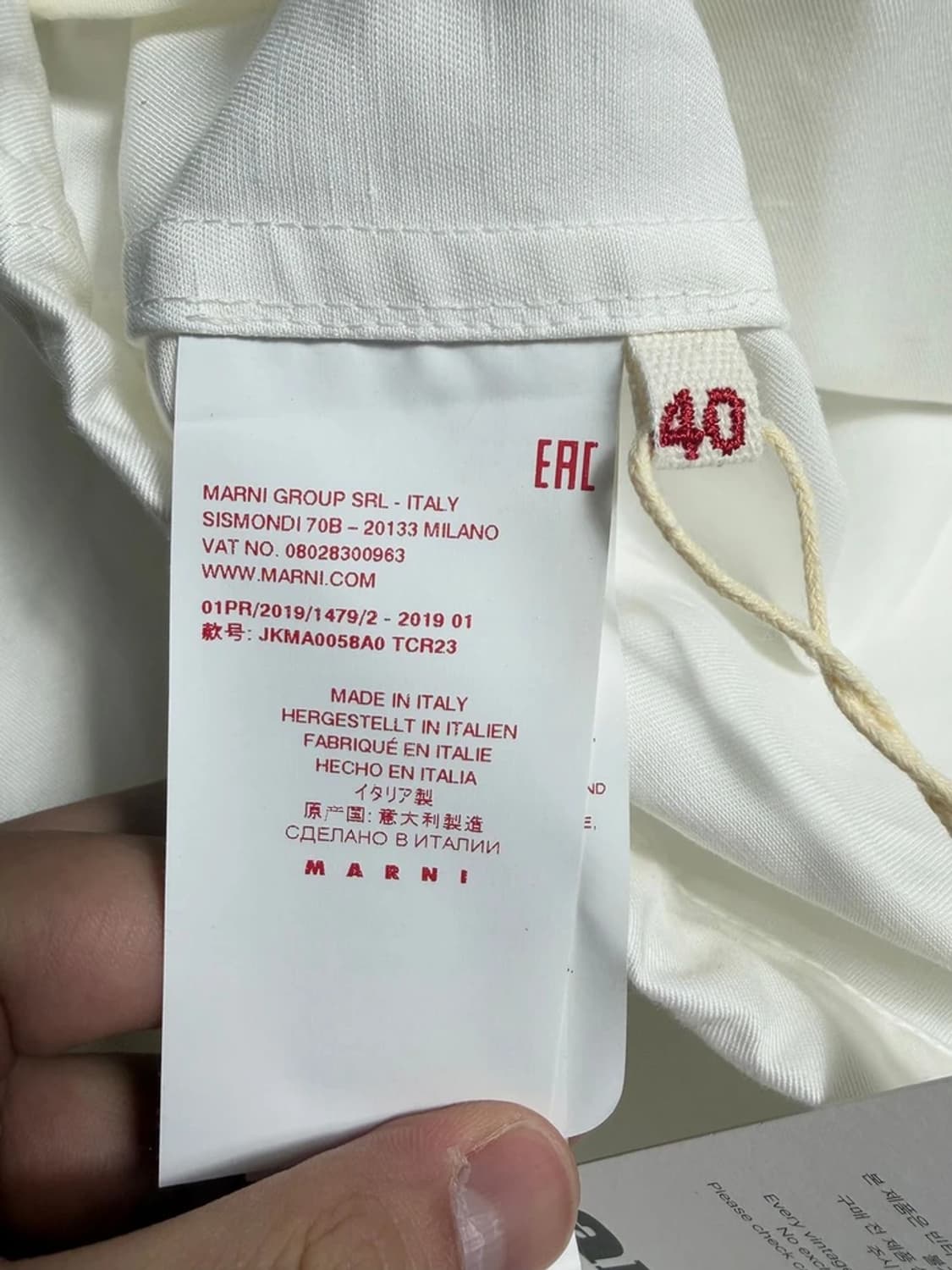 마르니 MARNI 화이트 넥리스 크롭 자켓 R2126 상품이미지9