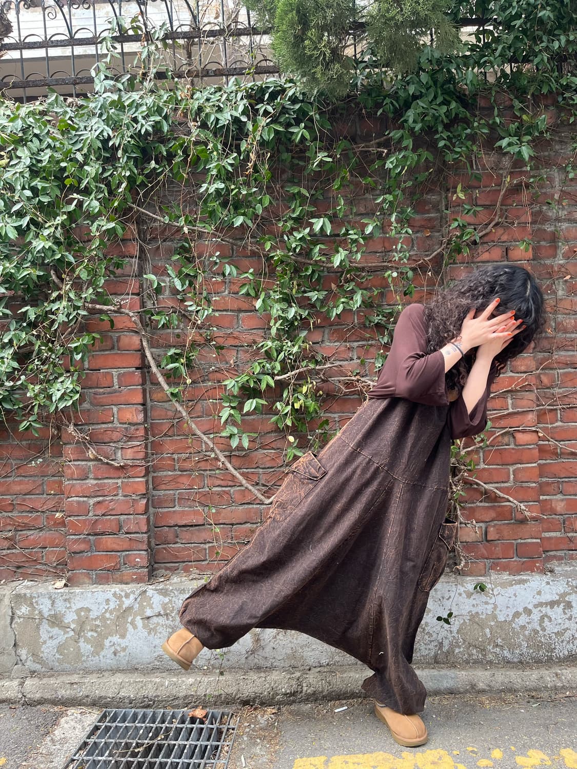 히피 브라운 워싱 점프수트 상품이미지4