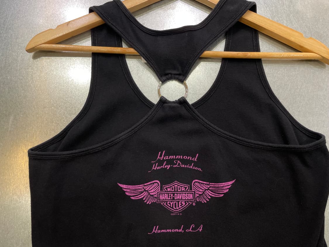 (L) USA Harley Davidson 할리 프린팅 슬리브리스 나시 상품이미지9