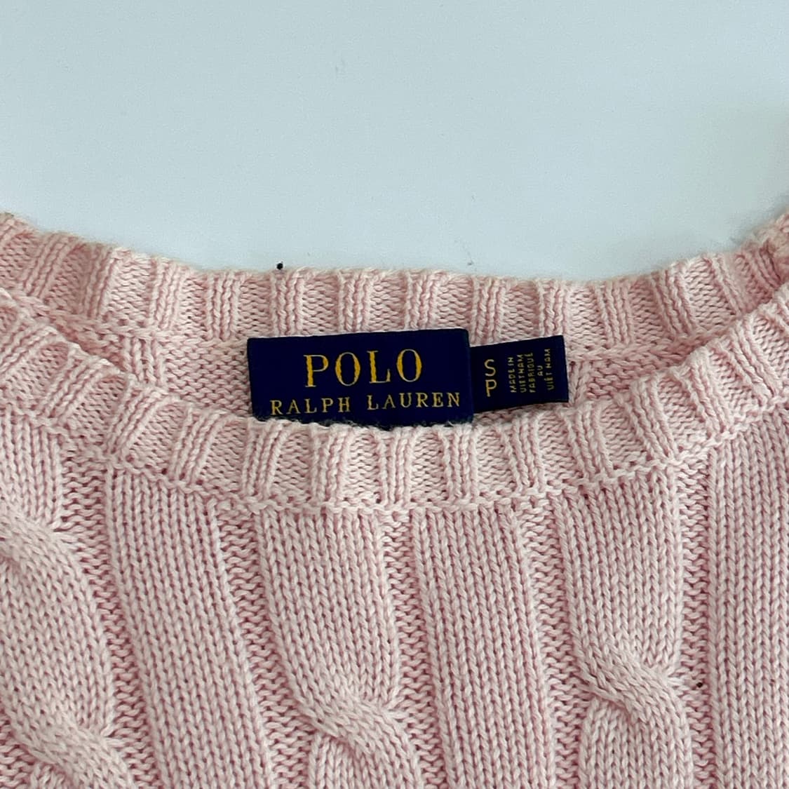 Polo 폴로 아이보리 포니 라이트핑크 케이블 니트  상품이미지7