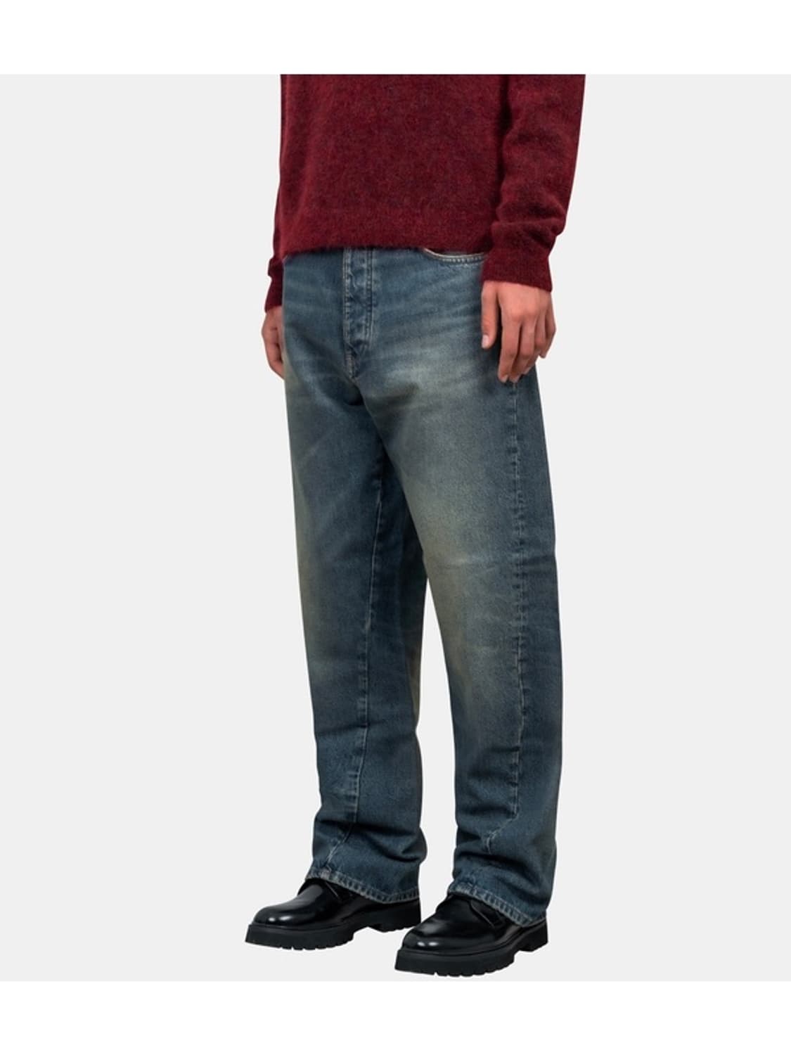 선플라워 와이드 트위스트 블루 데님 팬츠 상품이미지2