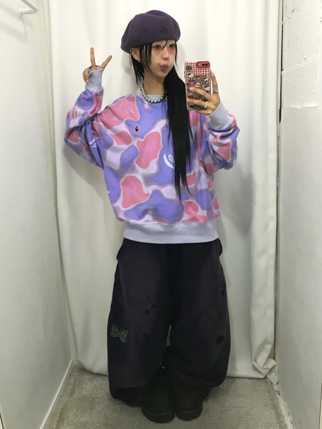 Bape Pink&Purple Camouflage Sweatshirt 상품이미지2