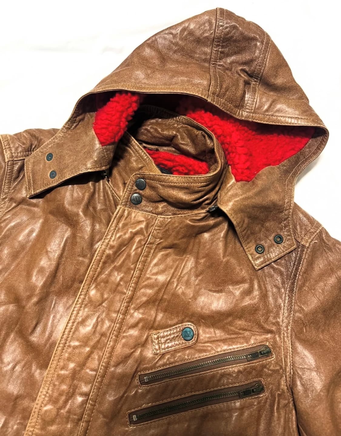 ixiz - 레더 후디드 파카 상품이미지2