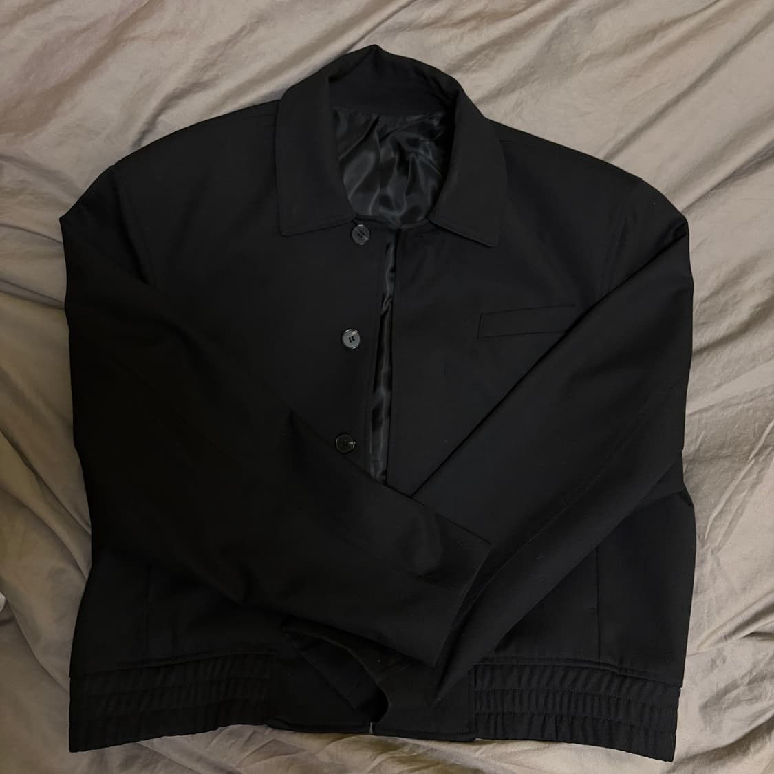 엘무드 엘버튼 울 블렌드 자켓 트윌블랙 46 상품이미지1