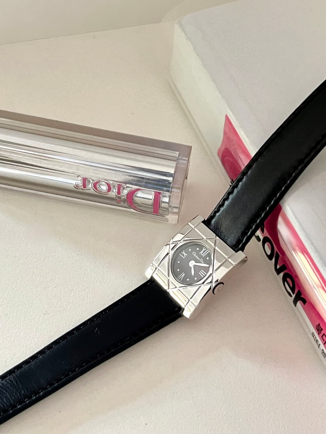 Dior 까나쥬 패턴 스퀘어 디올 시계 상품이미지4