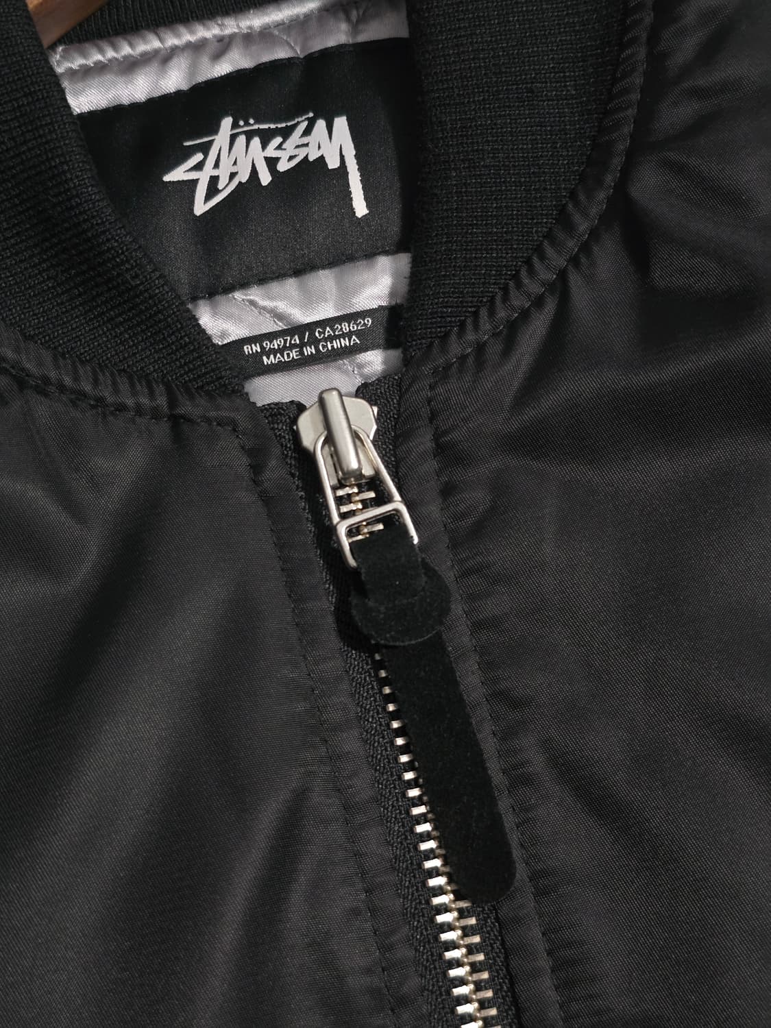 스투시 Stussy 왁스드 봄버 항공자켓 블랙 상품이미지10