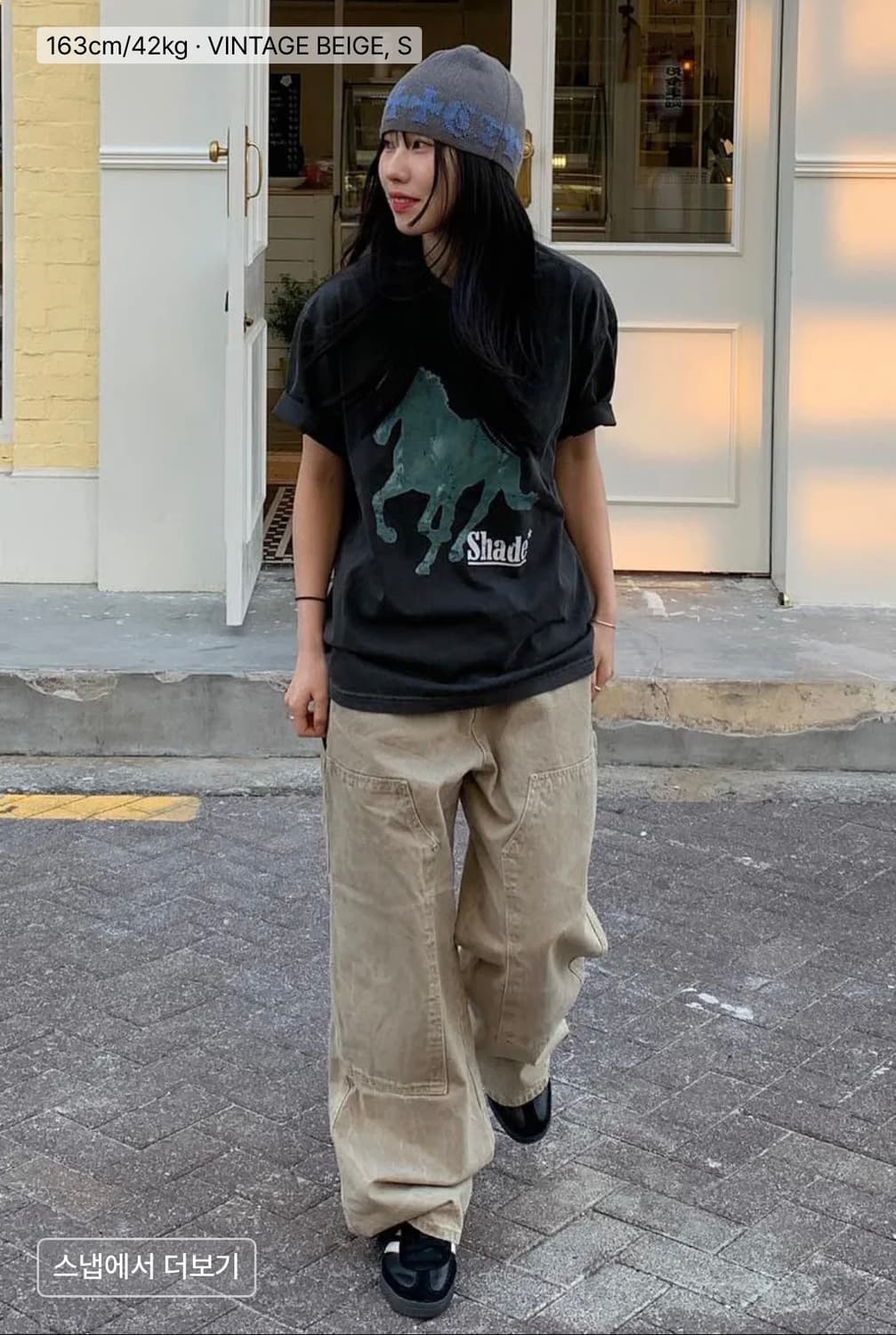 와이드 더블니 카펜터 팬츠 [VINTAGE BEIGE] - 감마갤러리 상품이미지3