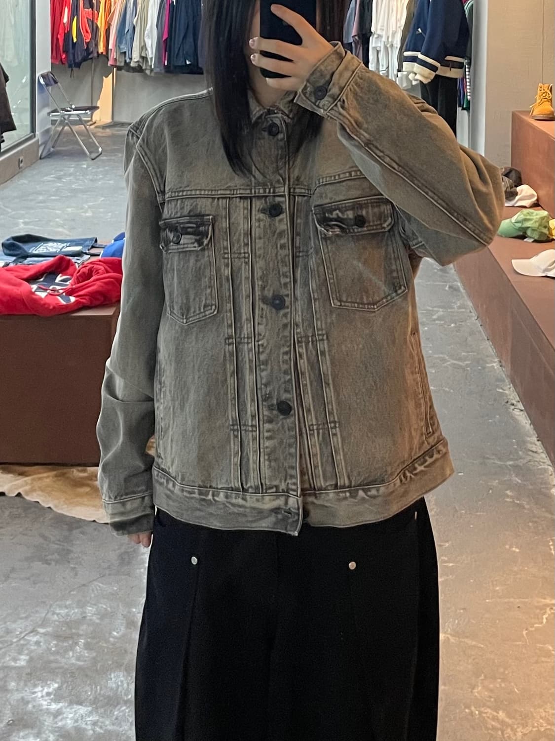 올세인츠 디테일 워싱 데님 트러커 자켓 H2248 상품이미지1