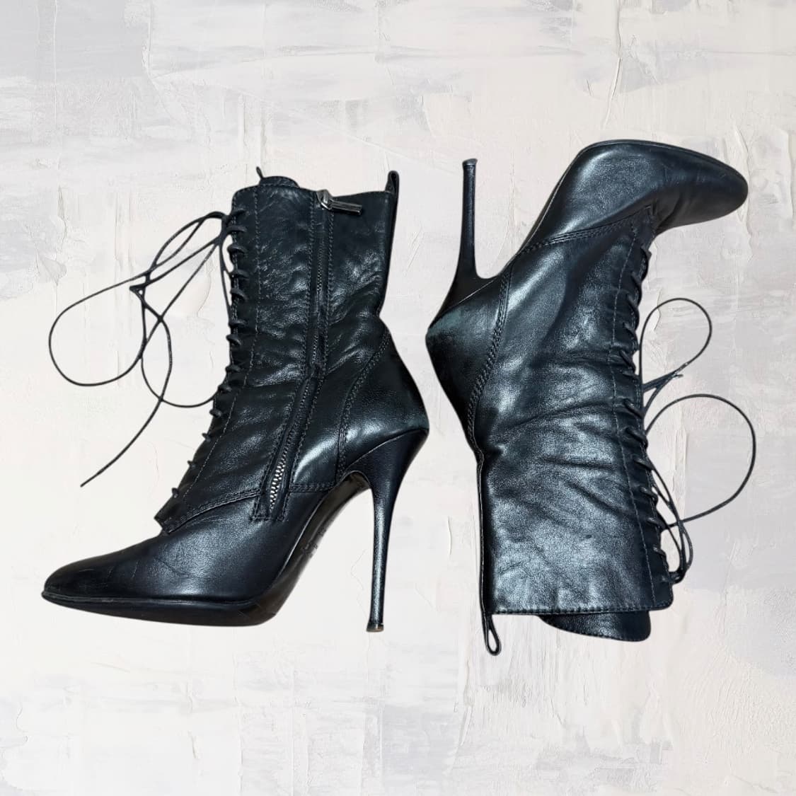 쥬세페자노티 포 발망 블랙 레이스업 힐 부츠 235/36.5 상품이미지3