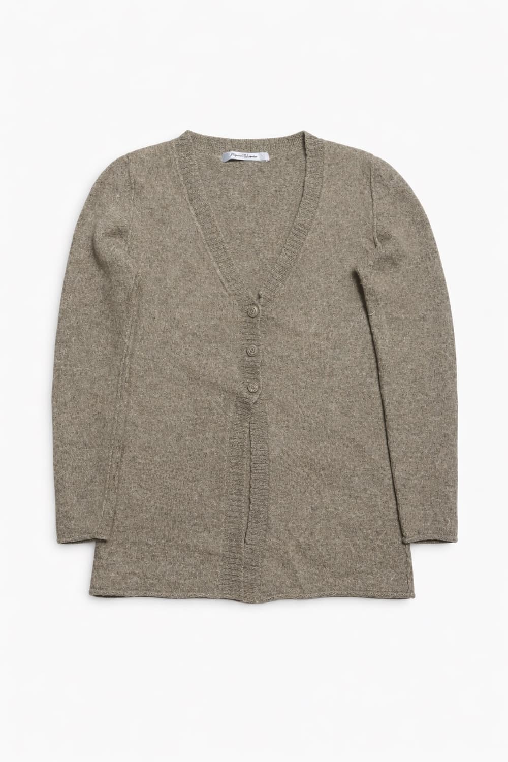 페루 00s 빈티지 모리걸 그레이 헤더드 멜란지 베이비 알파카 가디건 상품이미지1