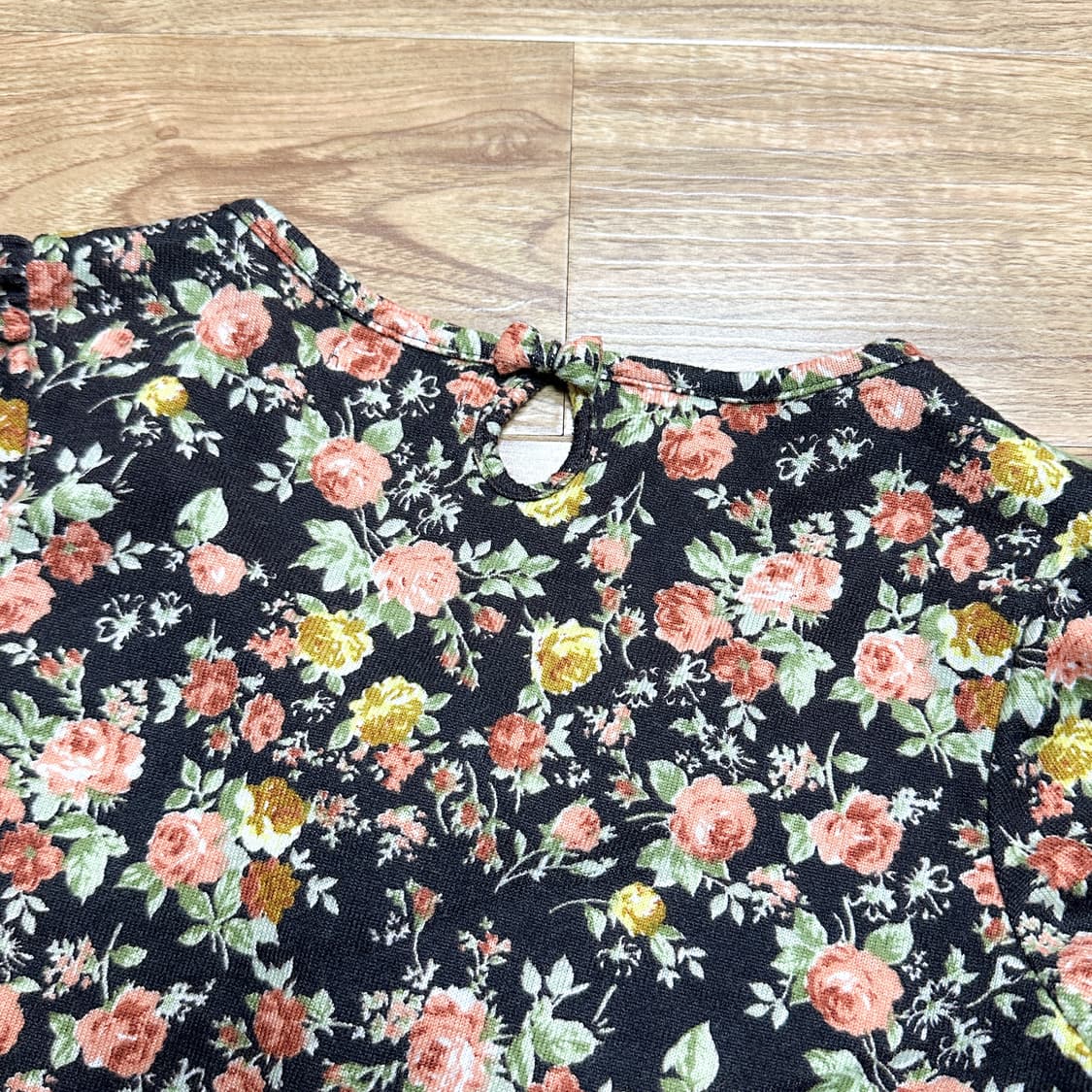 빈티지 플라워 리본 니트 가디건 히메갸루 로걀 라떼 히메카지 리즈리사깔 상품이미지2