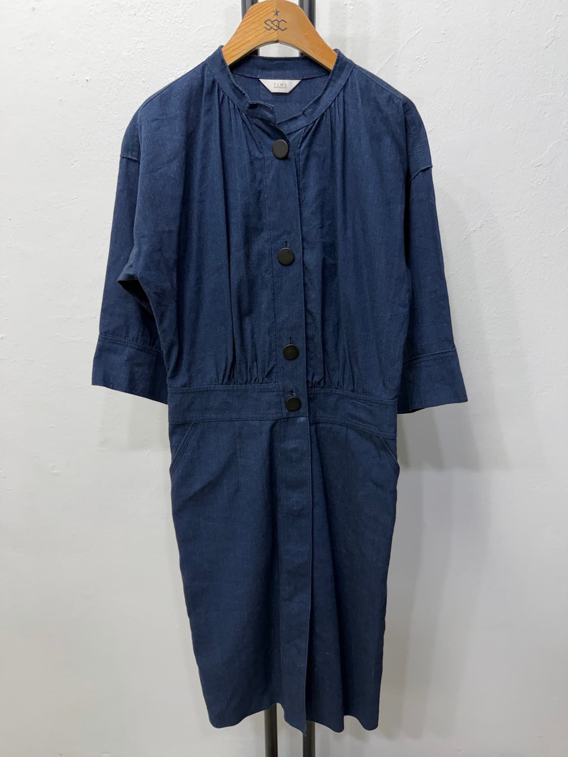 정품) TIME 타임 한섬 린넨 데님 원피스 82 상품이미지1