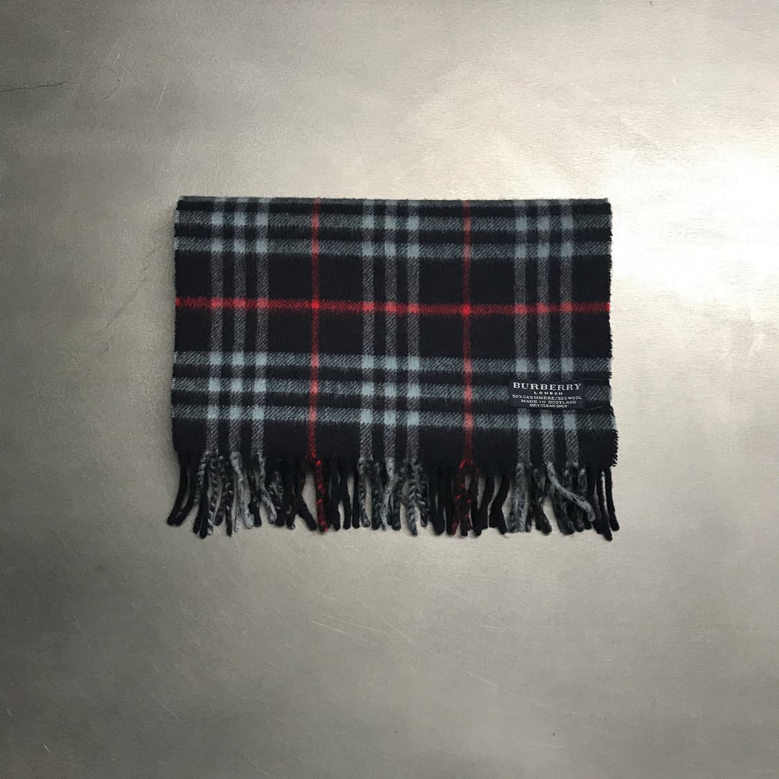 버버리 정품 캐시미어/울 머플러 네이비 상품이미지2